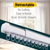 OooWow 3.8 to 6.8 ft Aluminum Retractable Ceiling Curtain Track