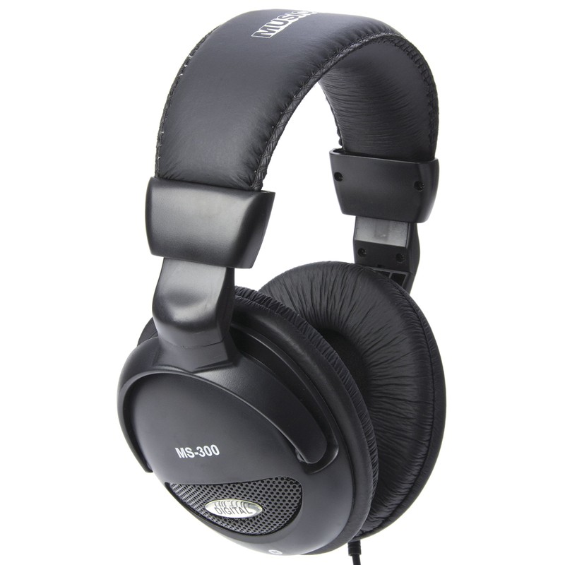 MUSIC STORE Dynamic Headphones, HiFi Headphones Black with Padded Headband,