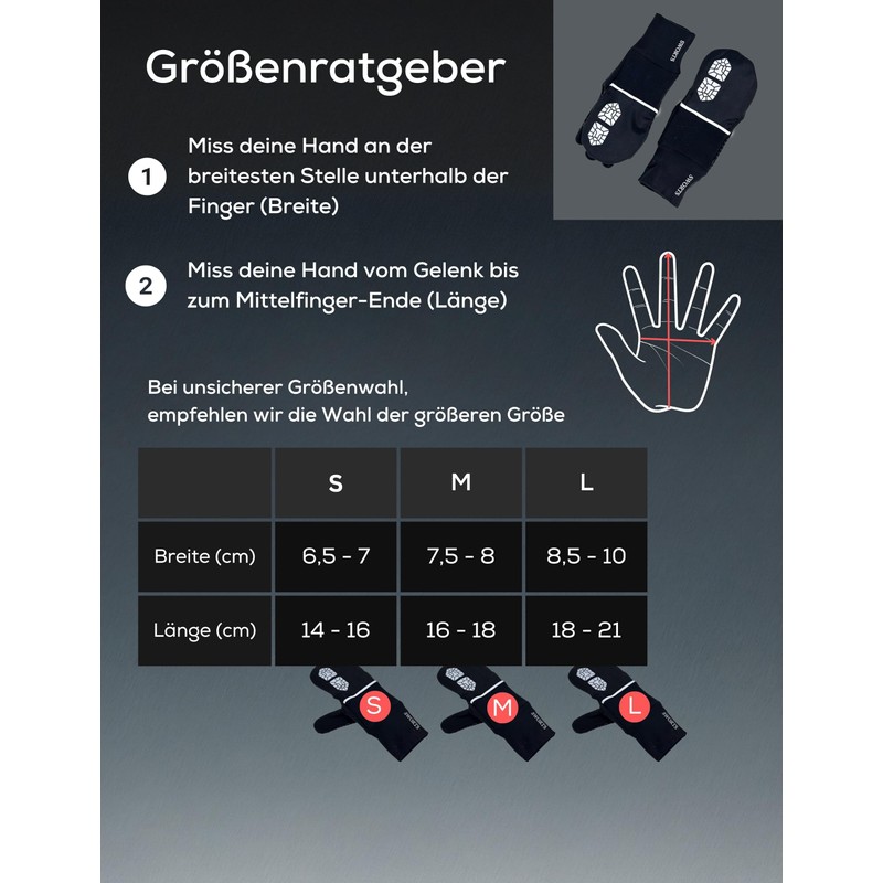 SWORTS Running Gloves, Winter Running Gloves with Fleece and Waterproof
