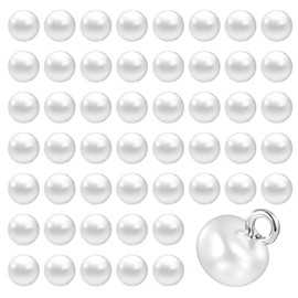JIYIN 50 Pieces Pearl Buttons, 10mm White Artificial Mother of Pearl Hand Stitched Pearl Buttons for Sewing Retro Beads Accessories for DIY Sewing Crafts