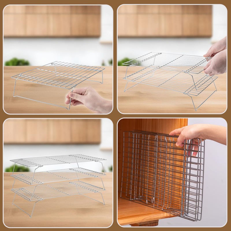 Cooling Rack for Baking 3 Tiers, 16" x 10" Cookie