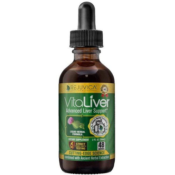Liver Cleanse Detox & Repair - VitaLiver - Liver Health Supplement with Milk Thistle - Herbal Liquid Blend of Chanca Piedra, Dandelion, Artichoke and More