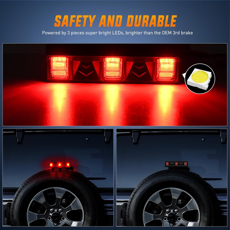 Nilight Third Brake Light Tail High Mount Stop Upgrade 3rd
