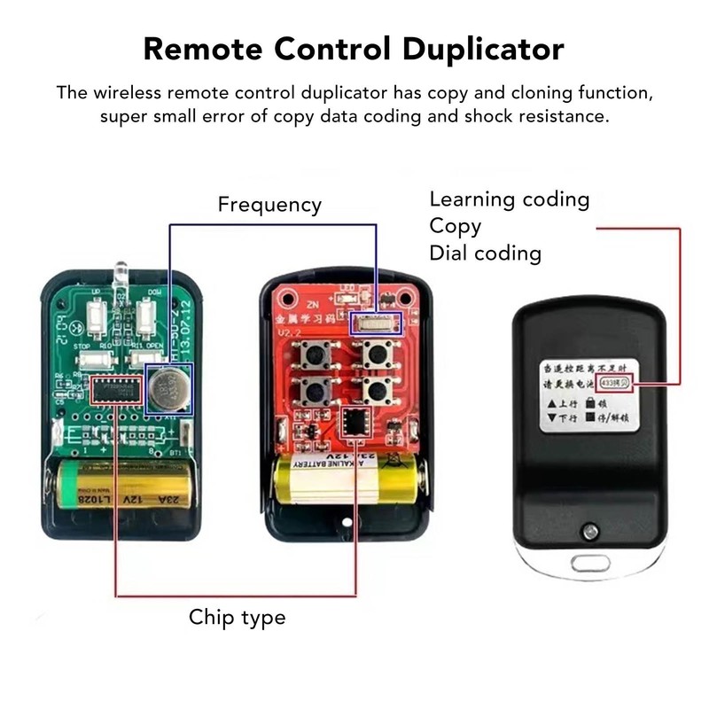 4 Sets 330MHz Smart Remote Key Fob LED 4 Channel