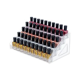 DTXIAQIAO 5-Tier Clear Acrylic Nail Polish Organizer, Holds 40-80 Bottles, Multi-Purpose Display for Nail Polish, Sunglasses, Essential Oils and Cosmetics