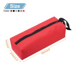 HARFINGTON 6pcs Zipper Utility Tool Bag 9.8x3.3x2.8 Inch Multi-purpose Oxford Cloth Tote Tool Pouch Small Organize Bags for Storage Various Electrician Tools Screwdrivers, 6 Color