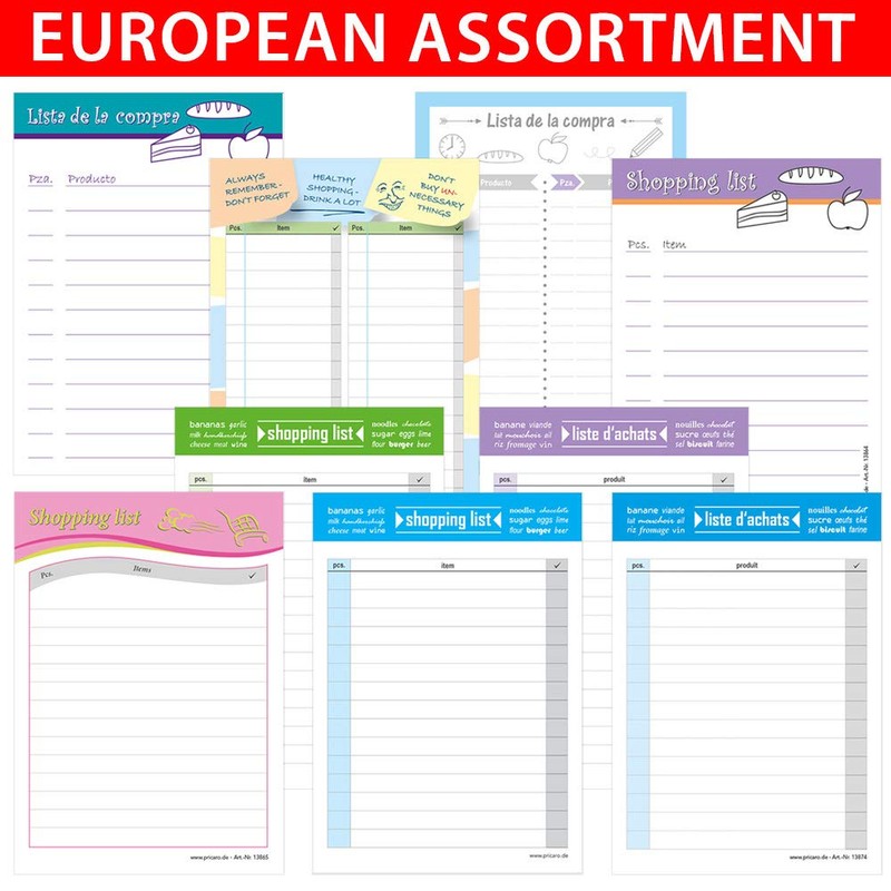 PRICARO Comic Magnetic Shopping List A6 25 Sheets x 5