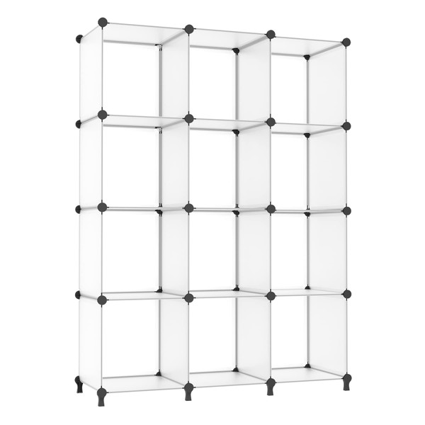 AWTATOS Cube Storage Organizer Storage 12 Cube Bookshelf DIY Plastic