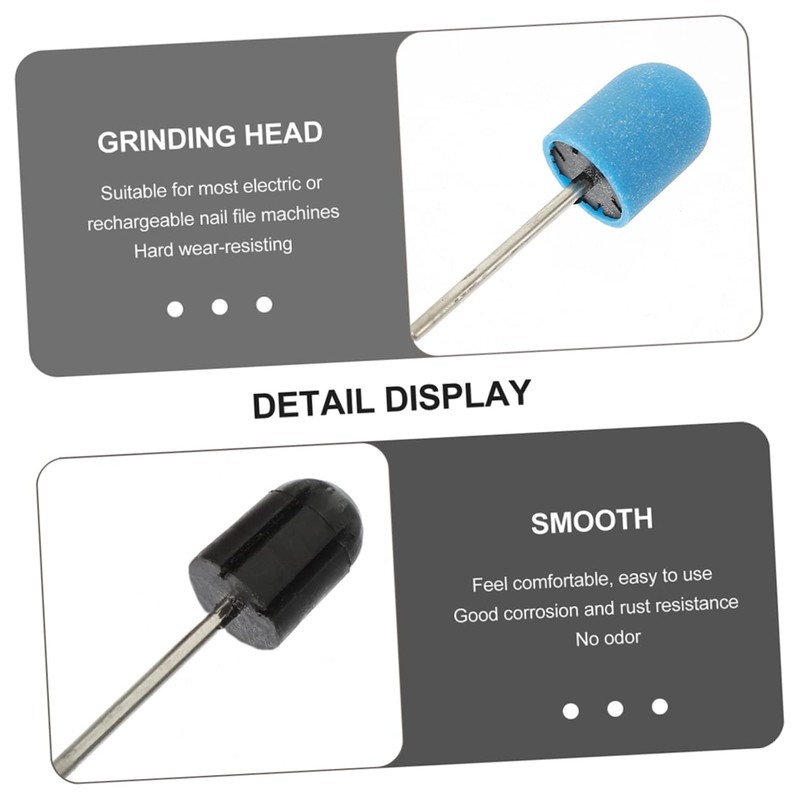 Minkissy 1set Nail Polisher Caps Blue Sanding Head for Manicure