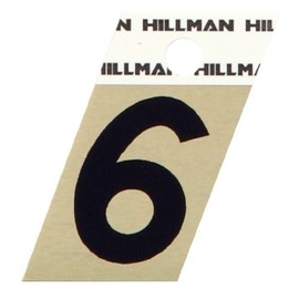 The Hillman Group 840486 Number 6 1-1/2-Inch Black and Gold Aluminum Angle Cut
