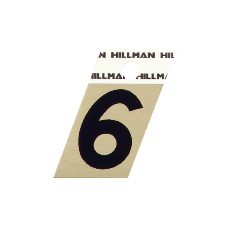 The Hillman Group 840486 Number 6 1-1/2-Inch Black and Gold