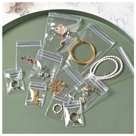 Jewelry Bags, 120 Pieces, 3 Different Sizes (1.4 x 6 cm + 6 x 8 cm + 3.8 x 12 cm) Transparent PVC Jewelry Bags Sealing, Waterproof, Antioxidant, Anti-Tarnish Protection, Packaging Bags, Accessories,