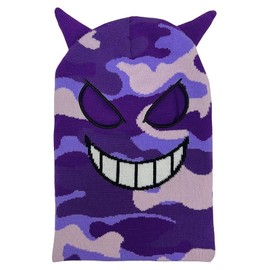 Balaclava Funny Knitted Full Face Cover Anime Ski Mask Winter Windproof Neck Warmer Thermal Cycling for Men Women One Size Purple