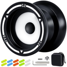 7YO S2 Responsive Yoyo for Kids Beginners, Dual Purpose Yoyo Metal Alloy Yoyo, Professional Unresponsive Yoyo for Advanced Trick with 10 Yoyo Strings, Yoyo Case, U-Type Bearing, Bearing Removal Tools