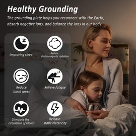 Grounding Bed Sheet Conductive Grounding Mat with EU Grounding Cable Grounding Product for Bed Grounding Bed Sheet Breathable Therapy Sleeping Mat Grounding Sheet for Better Sleep (68 x 132 cm)