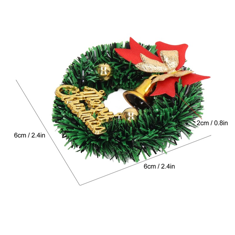 10PCS Dollhouse Christmas Wreaths Simulation Plastic Garland Model for 1/12
