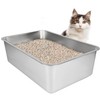 IKITCHEN Stainless Steel Cat Litter Box, Large Metal Litter Box