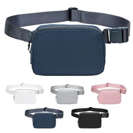 YouNuo Fanny Pack for Women Men, Mini Everywhere Cross Body Belt Bag with Adjustable Strap, Waterproof Fashion Waist Pack for Running, Hiking, Traveling, Jogging, Workout, Blue