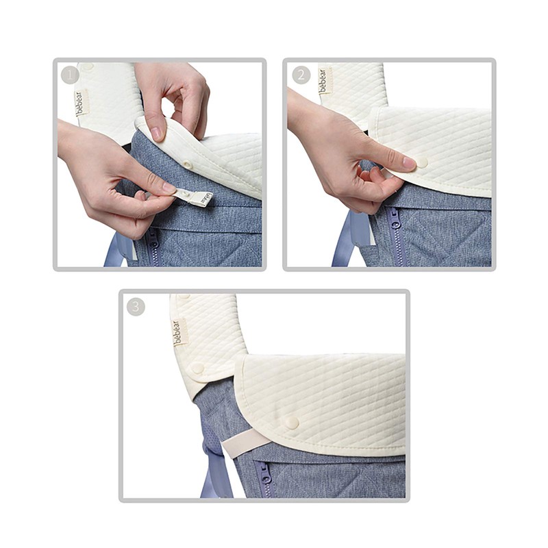 Bebamour Baby Carrier Drool Cover 3-Piece Set, Belt Pad, 100%