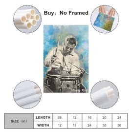 LianTianHong The World's Greatest Drummer Buddy Rich Vintage Art Poster Room Aesthetics Decor 08x12inch(20x30cm)