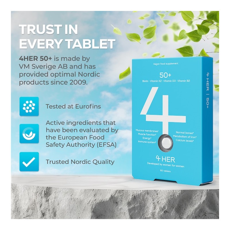 4Her Multi Vitamins For Women 50+ 60 Vegan Tablets
