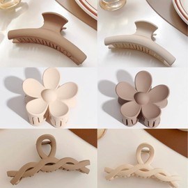 THICK HAIR Matte Claw Clips for All Hair Types Perfect Grip for Thin and Thick Hair Strong and Durable Cute Claw Hair Clips For Women- 6 Pack