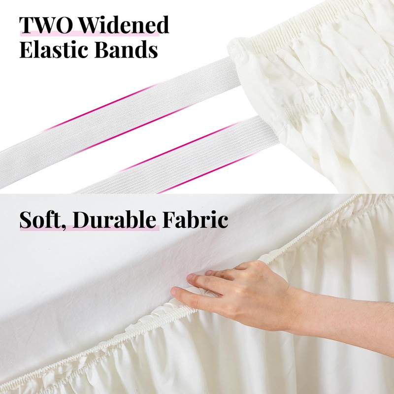 RIMELA Bed Valance Sheet Double Elasticized Bed Skirt Easy to
