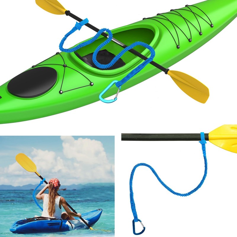 MOOCY Kayak Paddle Leash, 3-7 ft Stretchable Strap Lanyard for