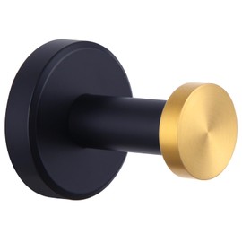 APLusee Black Gold Robe Towel Hook, Stainless Steel Coat Hanger, Clothes Holder for Bath Toilet Accessories, Wall Mounted