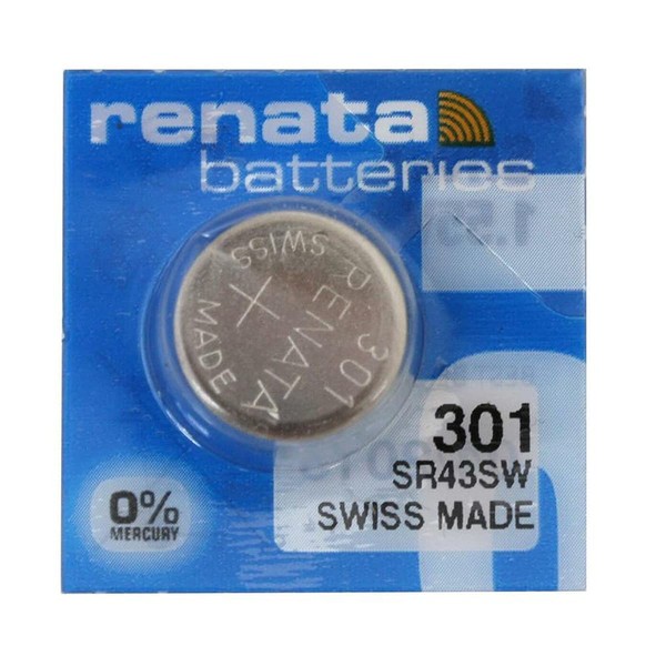 Renata #301 Silver Oxide Battery - 5 Pack