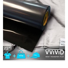 VViViD HTV Black 12 Inch x 3ft (36 Inch) Heavy-Duty Iron-on Heat Transfer Vinyl Film