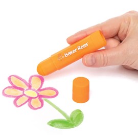 Baker Ross AT769 Neon Poster Paint Sticks in Classic Colours for Kids Arts and Crafts and Painting set (Pack of 6 x 10g), Assorted,Orange