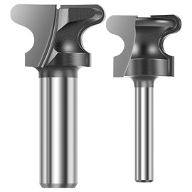 2 Pcs Juice Groove Router Bit Precise Juice Groove Jig with Cylinder Plastic Case Multifunctional Router Bit Set for Cutting Woodworking Project..(Silver,1/4 and 1/2)