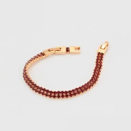 Brazalete Oro 18k Lam Rubí Elegante Mujer 21.5cm Regalo 1 Cm 1 Cm