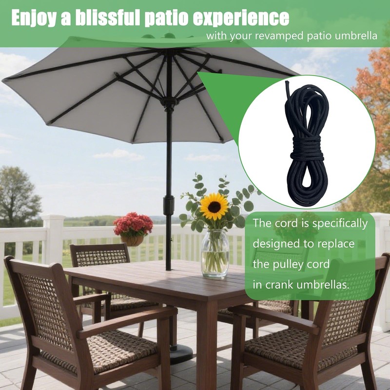 40 FT Patio Umbrella Replacement Cord Line 0.16" Diameter,Heavy Duty