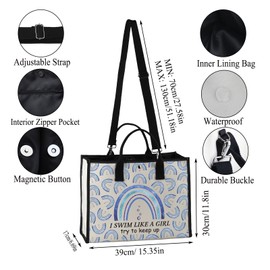 Pyoul Make-up-Tasche für Schwimmliebhaber, "I Swim Like A Girl", Versuchen Sie es zu halten, Kosmetiktasche, Schwimm-Team-Geschenk, I Swim Like Tt Eu