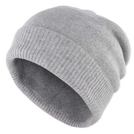 Gisdanchz Mens Cashmere Beanie Knitted Hats for Women Skull Cap Large Slouchy Hat Wool Beanie Mens XL Women Knit Slouchy for Hats Large Big Knitted Winter Chunky Caps Warm Cap Red Grey Light