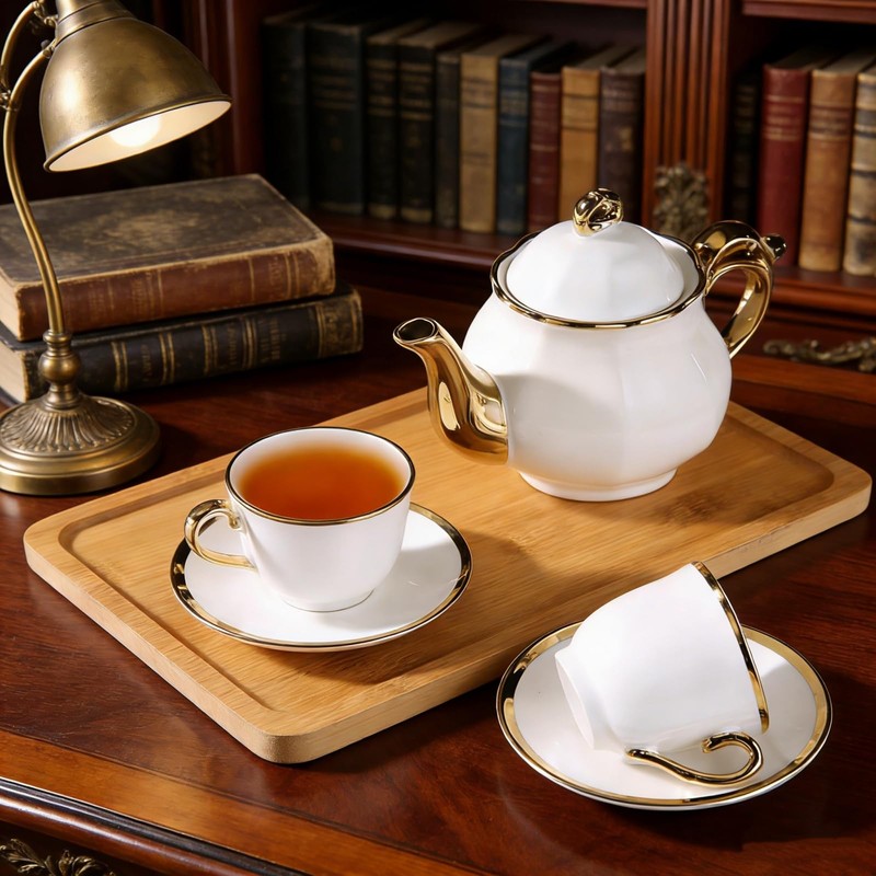 20-Piece Porcelain Tea Sets for Adults, British Style Tea Party