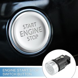 A ABSOPRO Push Button Starter Switch No.5GG959839 Engine Start Stop Switch Button for Volkswagen Golf 7 MK7 2013-2017 Silver Tone