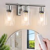 Battery Operated Wall Sconce, 3-Light Dimmable Rechargeable Vanity Light Fixture