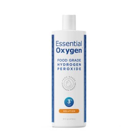 Essential Oxygen Food Grade Hydrogen Peroxide, Natural Cleaner, 3% USP, White, 16 Ounce
