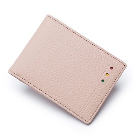 izuruhi Women's License Holder, My Number Card, Credit Card, Pass Case, Skimming Prevention, Bifold Thin, RFID Genuine Leather, Pink