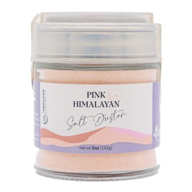 Himalayan Secrets Natural Pink Popcorn Salt Duster in Refillable Screen Shaker - 5 oz Healthy Unrefined Powder Salt Packed with Minerals - Kosher Certified