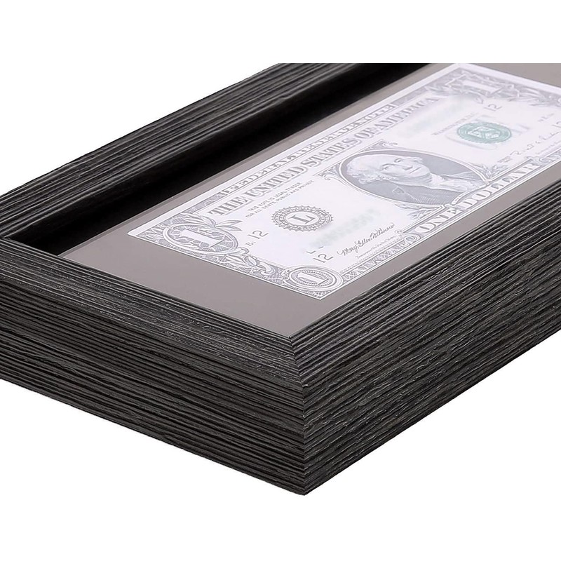 Space Art Deco, 4x9 Dark Brown Textured Dollar Bill/Currency Frame