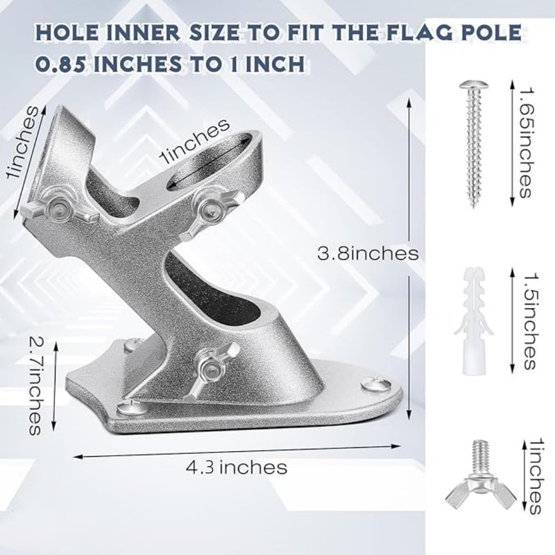 Flag Pole Holder, Outside House Flag Pole Bracket, Heavy Duty