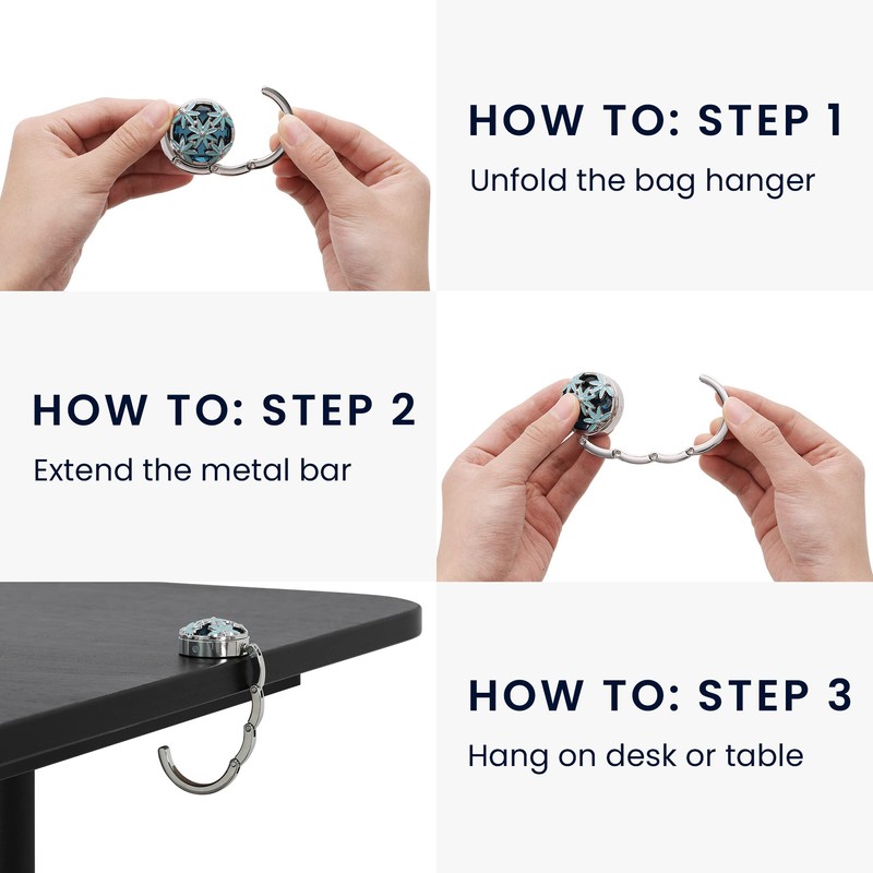 [kwmobile] 2x Bag Hooks for Bags - Foldable Bag Hanger