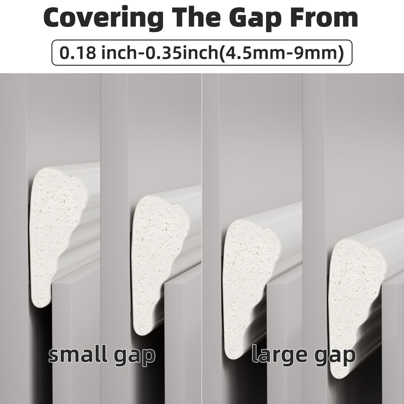 ESUFEIR 2pcs×196" Wedge Window Weather Stripping Door Gap Filler,Adhesive Window