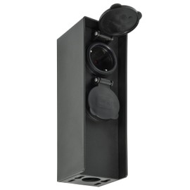 Electraline 300190 Garden Column Socket Tower for Outdoor Wiring, 2 Shcuko Sockets with Lid, IP44