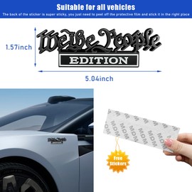 Ziciner We The People Edition Emblem, 3D Metal Raised Car Fender Badge Decal with Strong Adhesive, Universal Combat Veteran Letters Sticker Replacement for Car (Black&White)