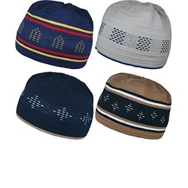 Al-Ameen 4 Color Muslim Beanie Skull Cap AMN055 Islam Kufi Hat Crochet Taqiyah Takke